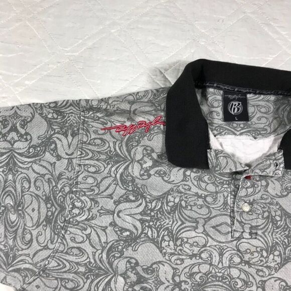 Vintage Ruff Ryders gray and‎ black Polo shirt Large - Picture 4 of 8